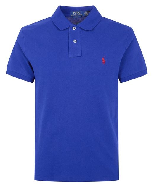 Polo Ralph Lauren Blue Short Sleeves Knit Polo Shirt for men