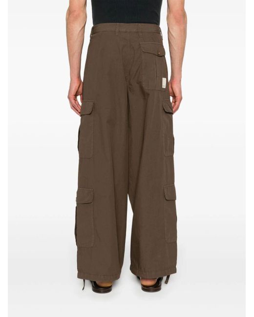 Emporio Armani Brown Cotton Cargo Trousers for men
