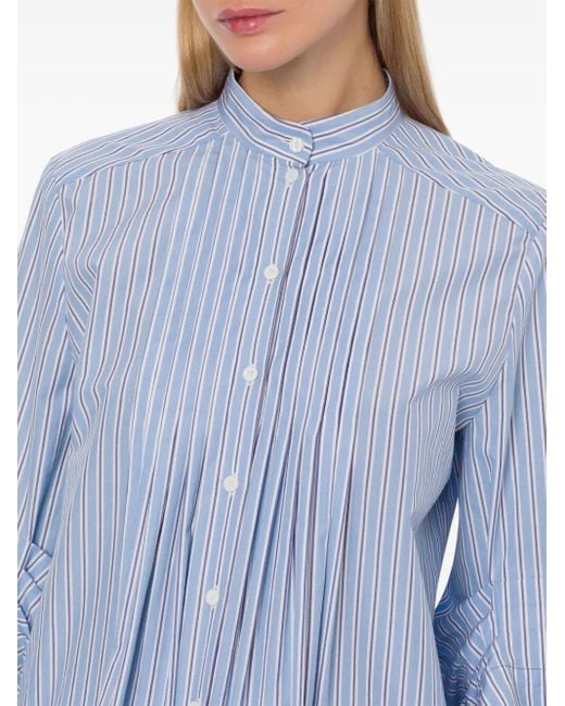Alberta Ferretti Blue Oversized Striped Shirt