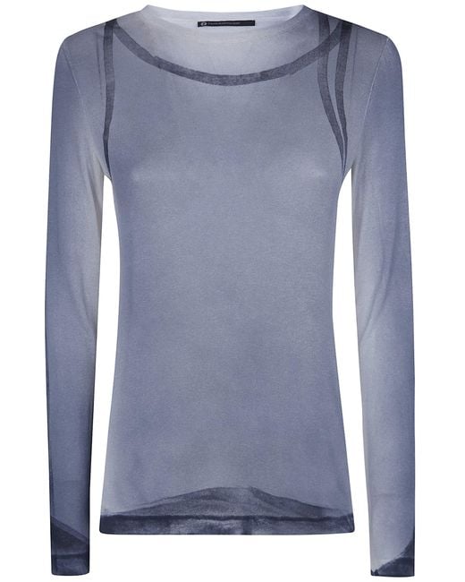 Pierantoniogaspari Blue Garza Print T-Shirt