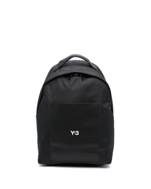 Y-3 Black Lux Logo-print Backpack for men
