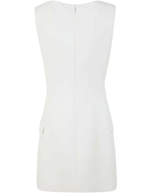 Versace White Dress Double Viscose Crepe Stretch Fabric Clothing