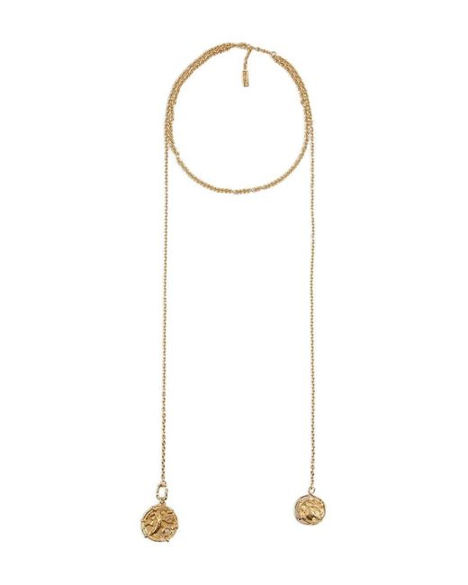 Chloé White Laition Vintage Tie Necklace