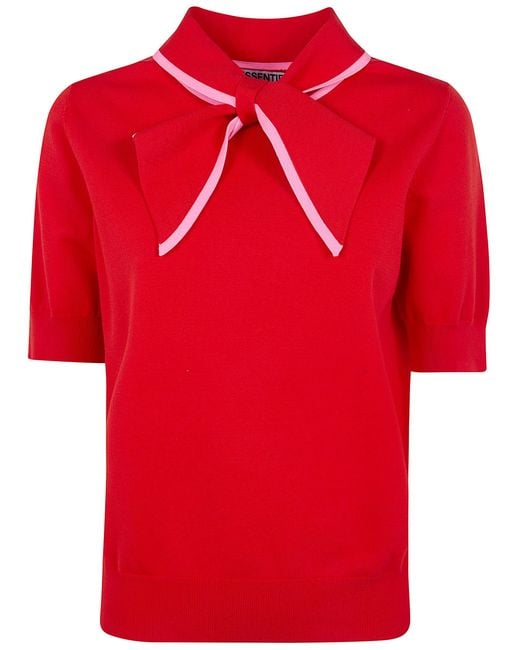 Essentiel Antwerp Red "Jonda" Contrast Colour Polo