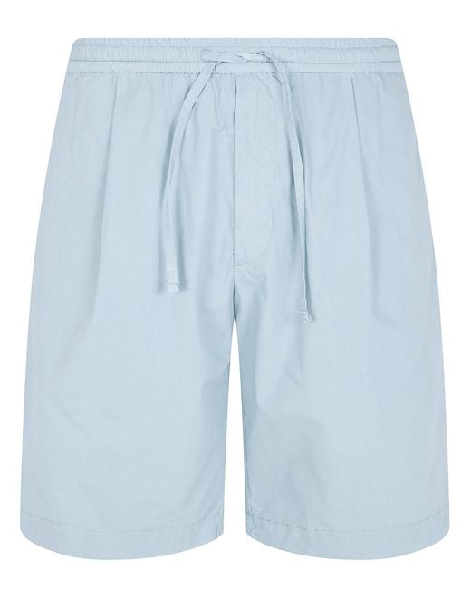 Michael Coal Blue Popeline Bermuda Trousers for men