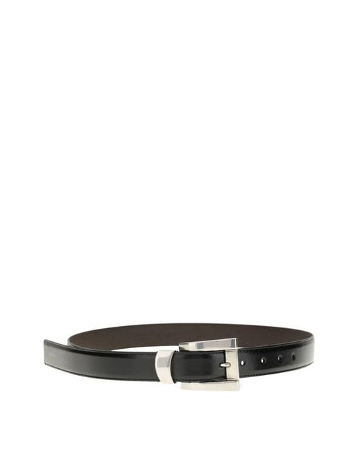 Versace White Narrow Calf Leather-Buckle Belt