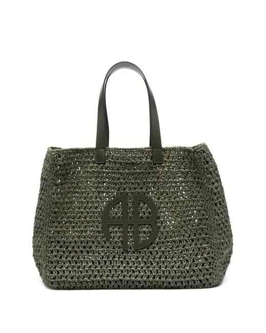 Anine Bing Green Large "Rio" Tote Bag