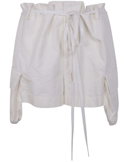 ショートパンツ Ann Demeulemeester NADINA CARGO SHORTS NATURAL WASH COTTON Ann Demeulemeester Nadina Cargo Shorts Natural Wash Cotton