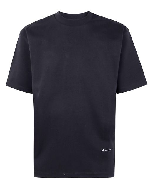 Snow Peak Blue Organic Cotton Mercerized T-Shirt for men