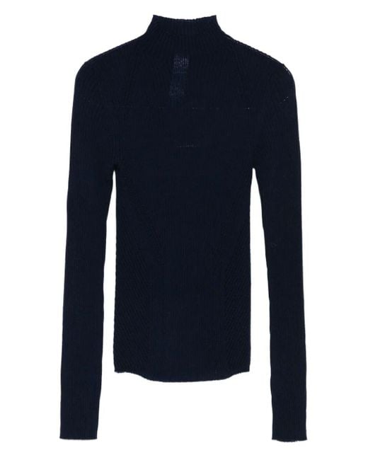 Twinset Blue Turtle Neck Sweater