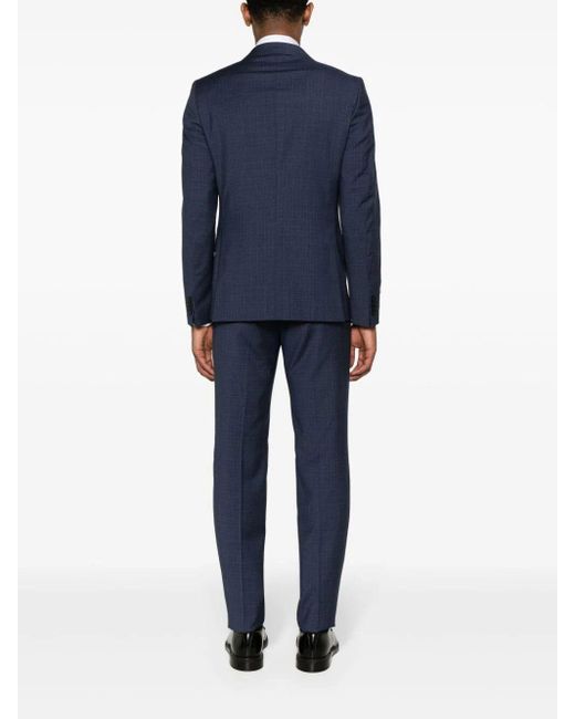 Zegna Blue Pure Wool Suit Clothing for men