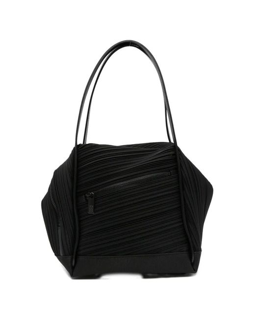 Pleats Please Issey Miyake Black Shoulder Bag Bias Pleats