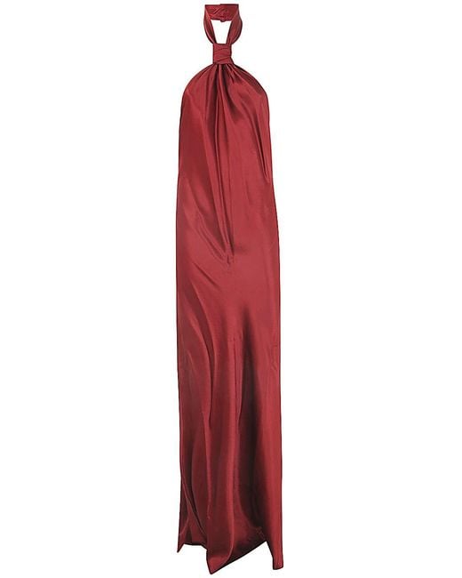 Ann Demeulemeester Red Dress Long Tied "Ingeborg X"
