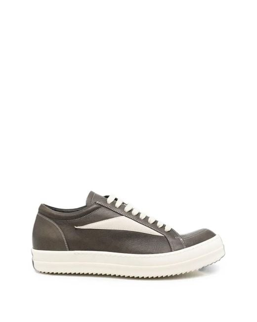 Rick Owens White Trainers Vintage Leather Sneakers for men