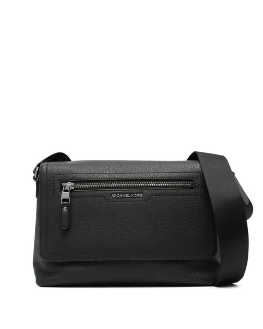 Michael Kors Black Hudson Small Flap Messenger Bag for men