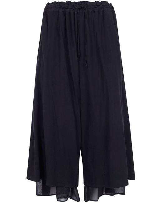 Y's Yohji Yamamoto Blue Gathere Double Layers Trousers