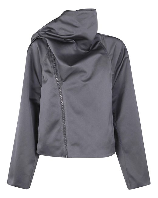 Rick Owens Gray 'Cropped Scarf Flight' Jacket