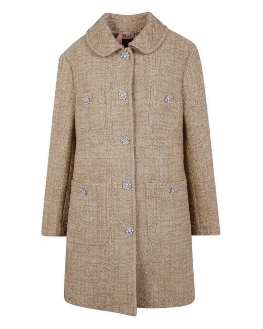 N°21 Natural Single Breasted Coat