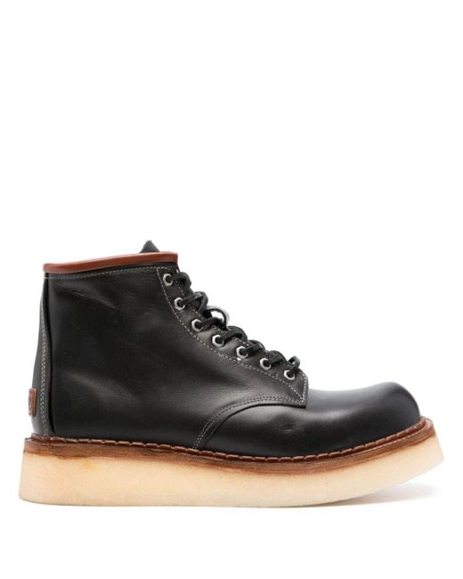 KENZO Black Yama Wedge Leather Boots for men