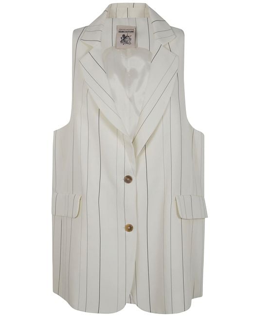 Semicouture White Suit Gilet