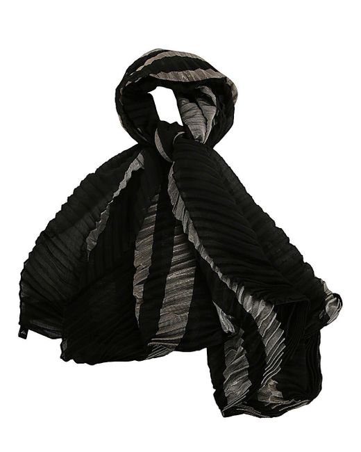 Emporio Armani Black Lady Woven Pleated Stole