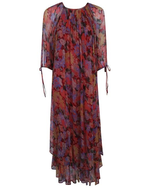 Rixo Red Dress Floral "Hayden"