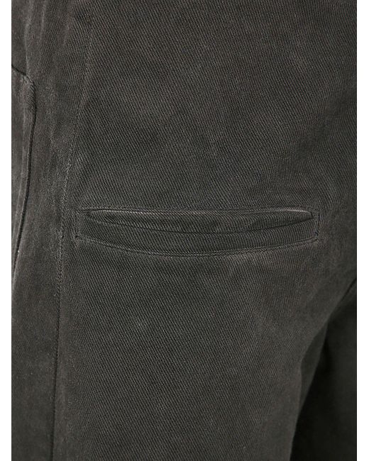 Uma Wang Black Logo Patch Straight-leg Trousers