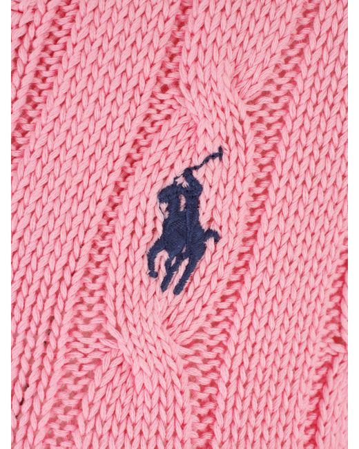 Polo Ralph Lauren Pink & Purple V Neck Sweater