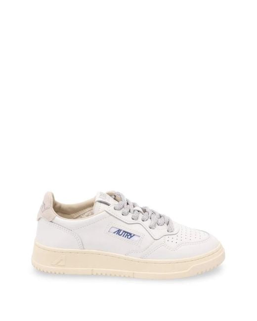 Autry White Trainers 'Medalist' Low Sneakers