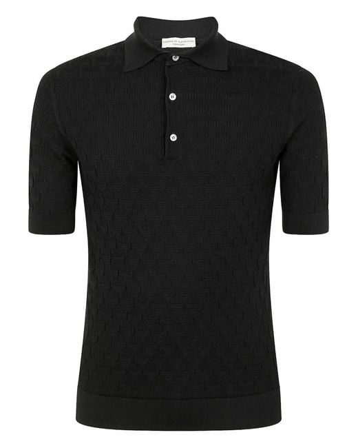 FILIPPO DE LAURENTIIS Black Short Sleeves Polo Shirt for men