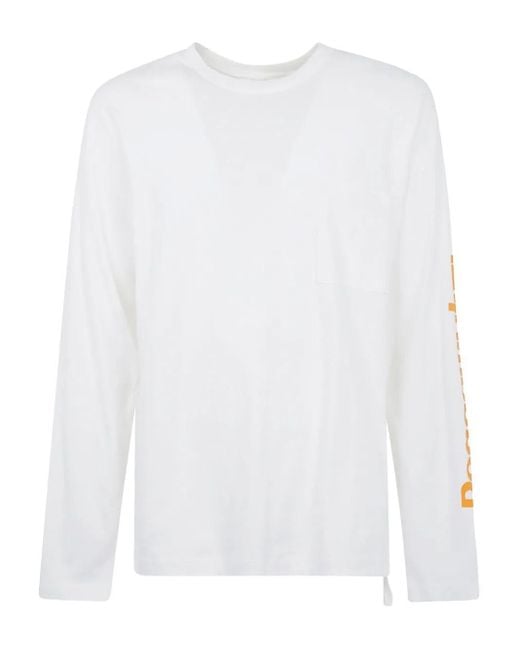 Oamc Peacemaker White Peacemaker Long Sleeves Pocket Tee