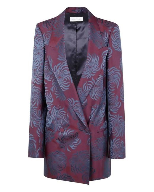 Dries Van Noten Purple "Blink 2140" Double Dye Jacquard Jacket
