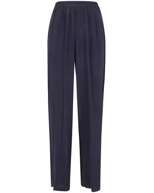 Rossopuro Blue Long Silk Trousers