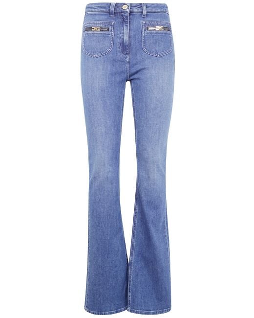 Elisabetta Franchi Blue Flared Jeans