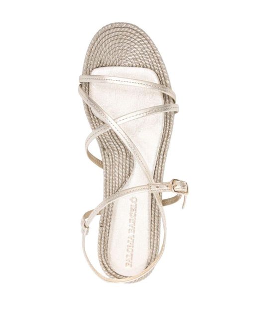 Paloma Barceló White Metallic Leather Sandals