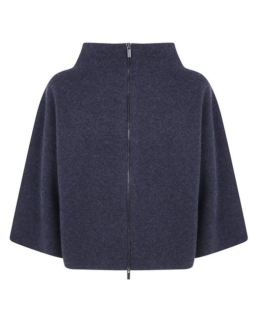 Gentry Portofino Blue Sweater Zip Knit Jacket