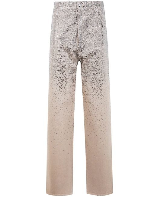 Golden Goose Deluxe Brand Gray "Journey W's" Pant Kim Cotton Denim Full Sky Wash With Cr