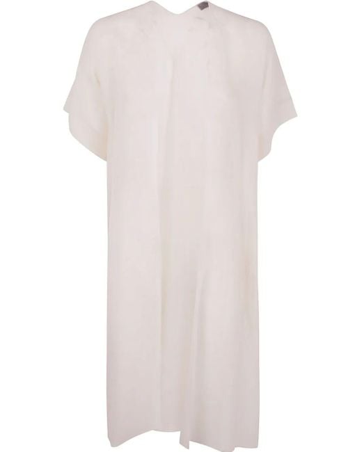 D.exterior White D. Exterior Silk Georgette Raincoat