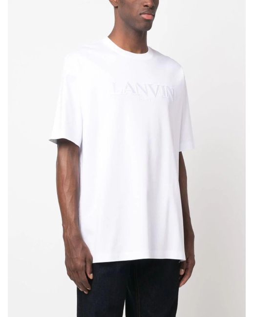 Lanvin Classic Paris Embroider T-shirt Optic White for men