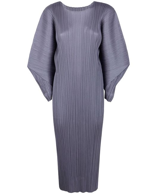 Pleats Please Issey Miyake Blue Abito Volume "Skyline"