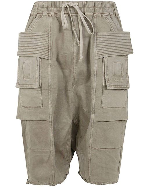 Rick Owens Gray Creatch Cargo Pods Shorts for men