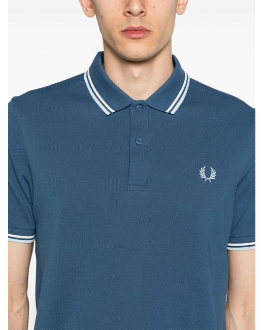 Fred Perry Blue Fp Twin Tipped Shirt for men