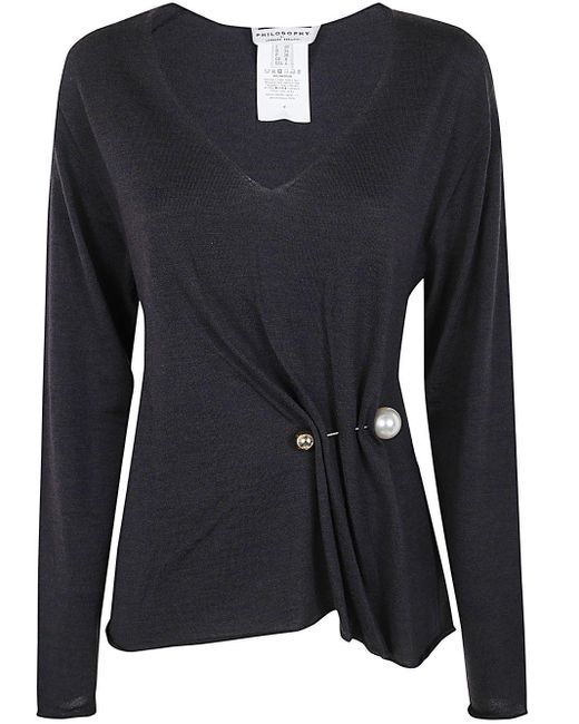 Philosophy Merino Wool Cardigan Sweater in Black Lyst