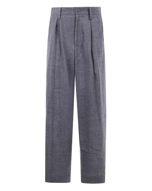 Y's Yohji Yamamoto Blue U-1 Tuck Wide Pants