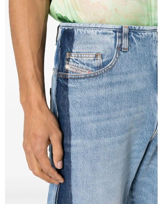 DIESEL Blue D-ero-s Mid-rise Straight-leg Jeans for men