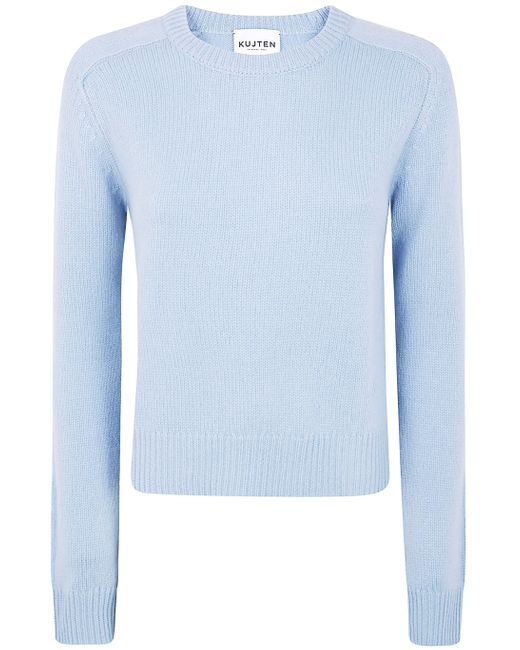 Kujten Women's Blue Caroline Round Neck Sweater