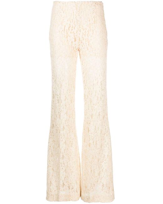 Twin Set Natural Flared Laced Pants