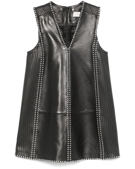 Golden Goose Deluxe Brand Black Leather Mini Dress