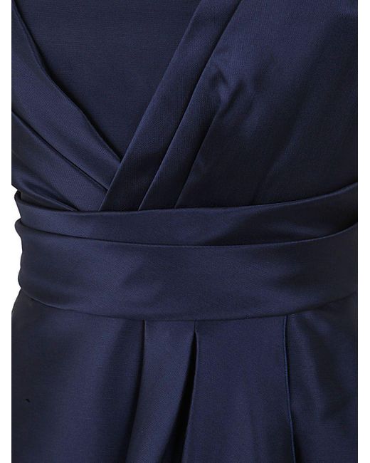 Alberta Ferretti Blue Mikado Long Dress Clothing