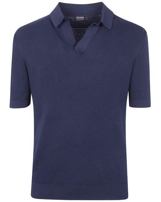 Zegna Blue "Z Lux Leisurewear" Polo Shirt for men